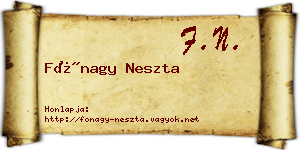 Fónagy Neszta névjegykártya
